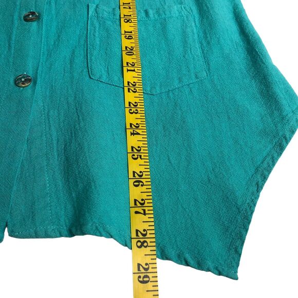 CMC Color Me Cotton Top Womens M Aqua Tunic Asymmetric Oversized Lagenlook NWT - Picture 11 of 15
